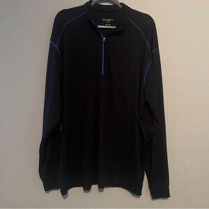 Tommy Armour 1/4 Zip Pullover Sweater Mens Dri Logic Black Long Sleeve